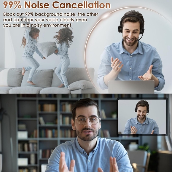 Wireless , Bluetooth Headset with Noise Canceling Microphone, Mic & USB dongle - Picture 5 of 7